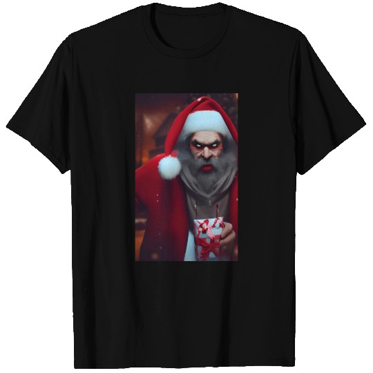 Bad Santa with a gift T Shirts
