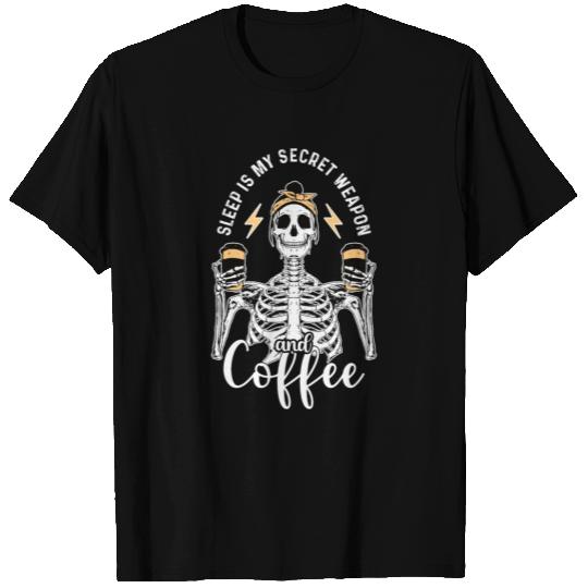 Skeleton Drink Tired Mom needs Coffee T Shirts