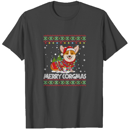 Corgi Dog Merry Corgmas Santa Corgi Ugly Christmas T Shirts