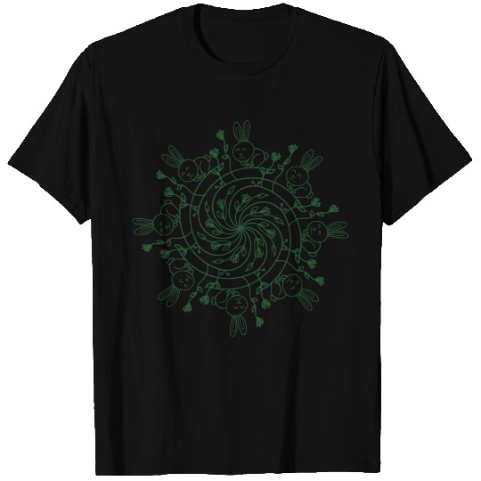 Green rabbit line art T Shirts