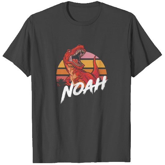 NOAH - Lovely boy name with T-REX dino T Shirts