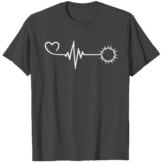 Crown of thorns Jesus pulse heart love T Shirts