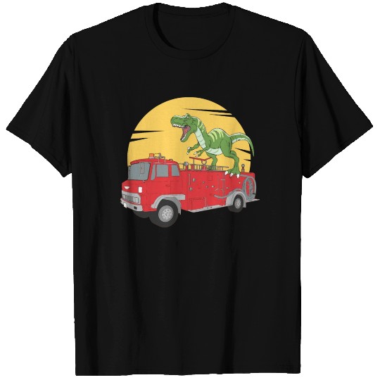 Ambulance Fire Truck Trex Firefighter Dinosaur T Shirts