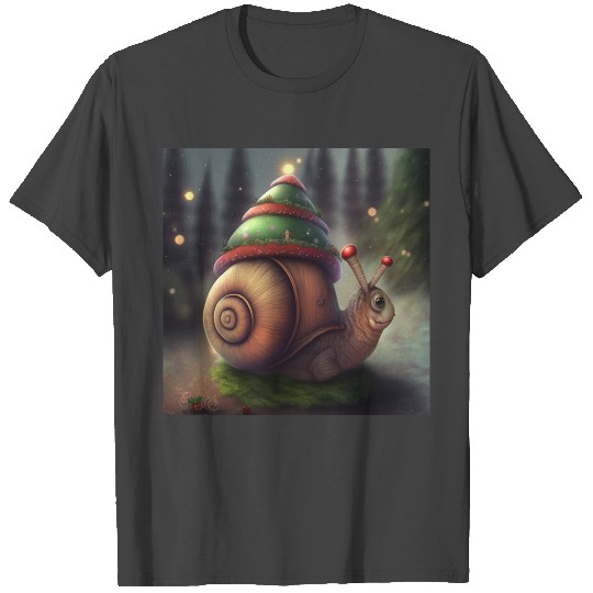 Christmas Tree Snail Home for the Holidays w Light T Shirts