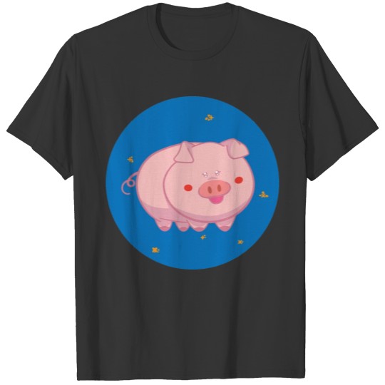 kawaii cute pink baby pig for farm animal lovers T Shirts