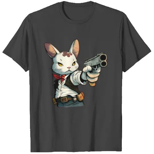 Wild West RabbitRevolver-Toting Rabbit Cowboy T Shirts