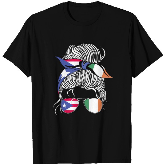 Puerto Rico Flag Ireland Grown Women Girl Country T Shirts