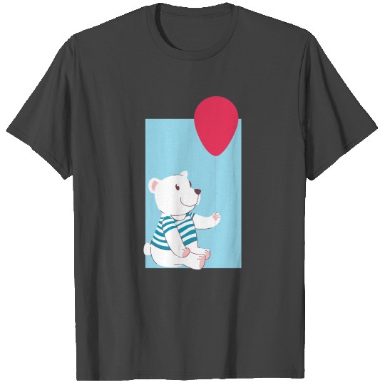 kawaii baby bear holding a balloon and feel joyful T Shirts