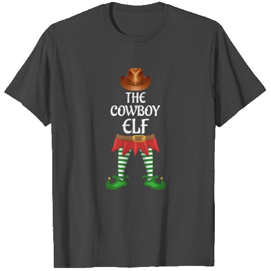 Cowboy Elf Family Matching Group Christmas Party T Shirts