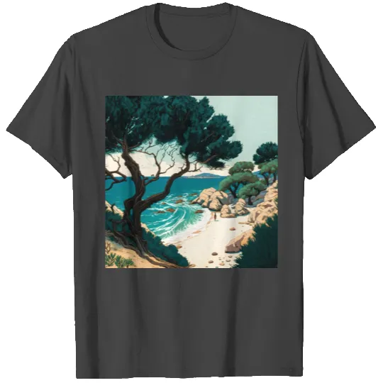 Ukiyo Tropical Mediterranean Beach T Shirts