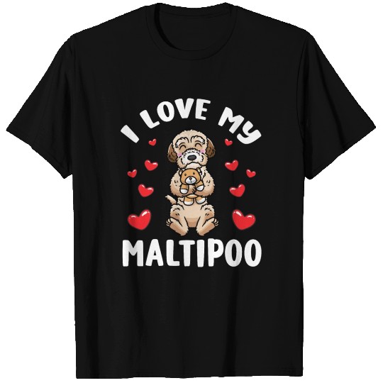 Maltipoo Dog With Stuffed Animal T Shirts