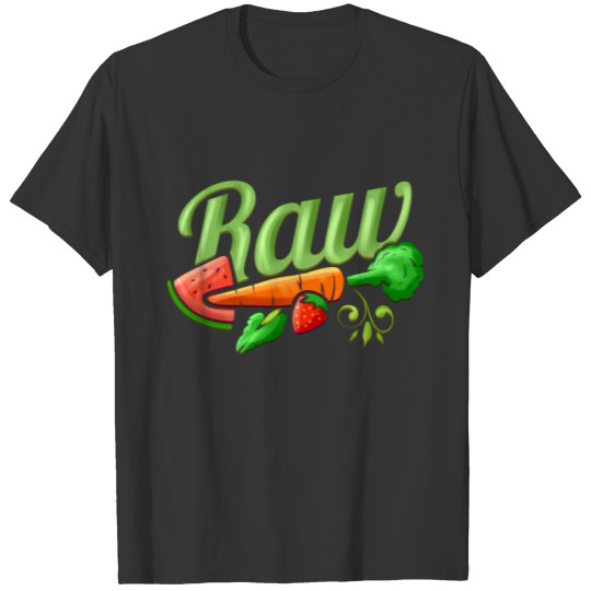 Watermelon Strawberry Carrot I Like It Raw Logo - T Shirts