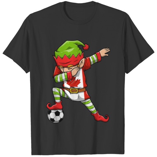 Soccer Boy Dabbing Elf Squad Christmas Jersey T Shirts