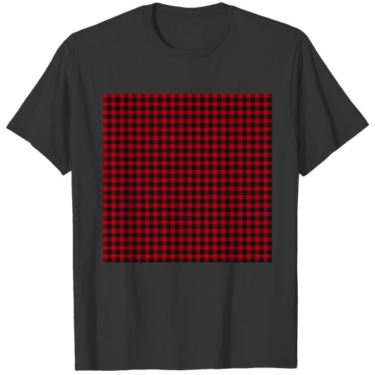 Checkerboard pattern chequered pattern red & black T Shirts