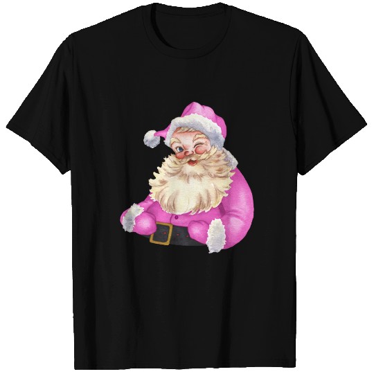 Retro vintage pink santa claus (Merry christmas) T Shirts