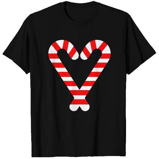 Candy Canes Heart Hearts Christmas Winter T Shirts