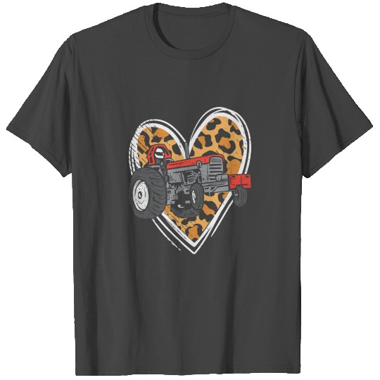 Tractor Pulling Power Tractorpulling Leopard Heart T Shirts
