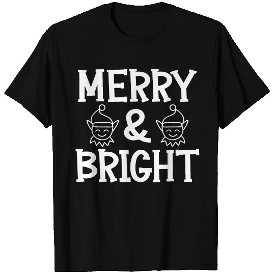 Merry and bright Christmas holiday festive seasons T Shirts