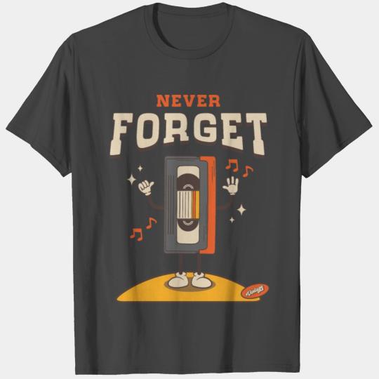 Never Forget Floppy Disk VHS Tape Cassette Tape T Shirts