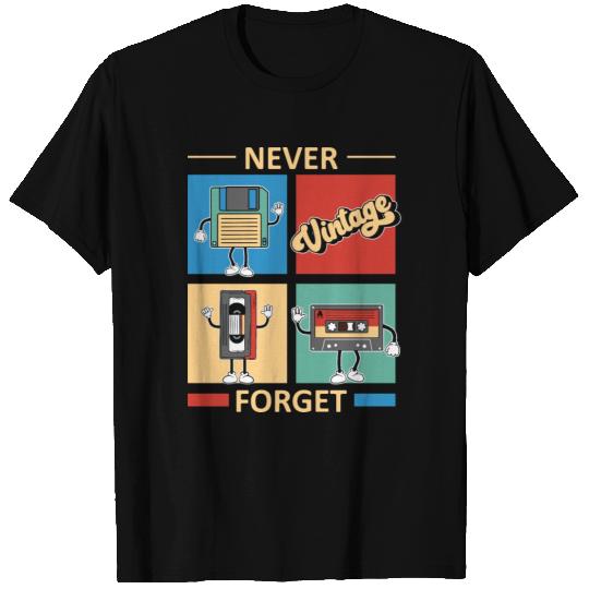 Never Forget Floppy Disk VHS Tape Cassette Tape T Shirts