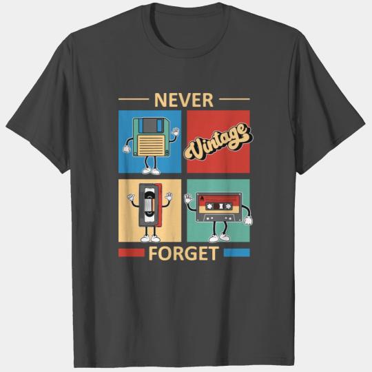 Never Forget Floppy Disk VHS Tape Cassette Tape T Shirts