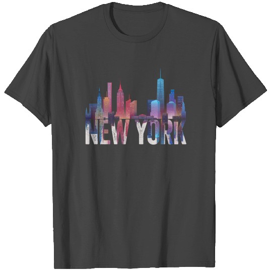 New York Skyline Heartbeat Statue of Liberty T Shirts