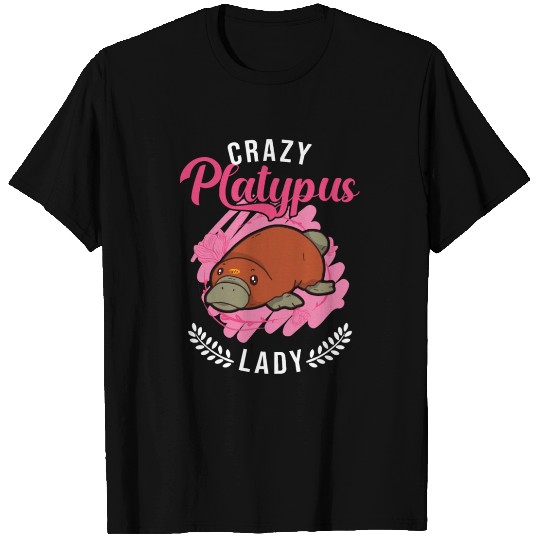 Crazy Platypus Lady Girl T Shirts