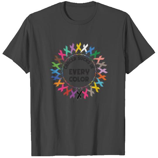 Cancer Sucks In Every Color Awareness T Shirts