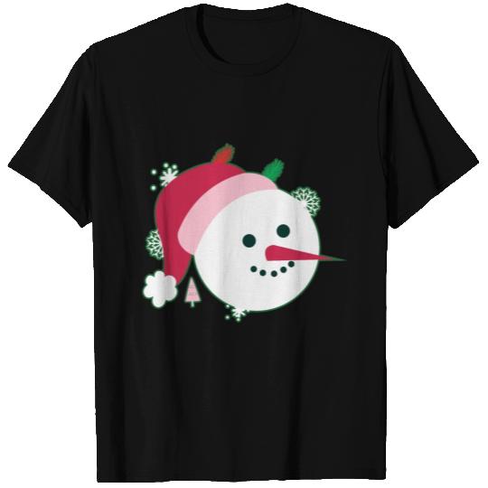 Snowman Face Smiling Christmas T Shirts