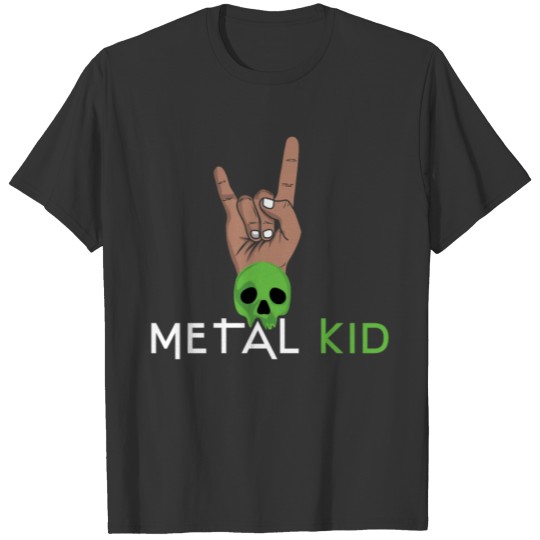 Rock Sign Rock Hand Metal Kid Music Lover Skeleton T Shirts
