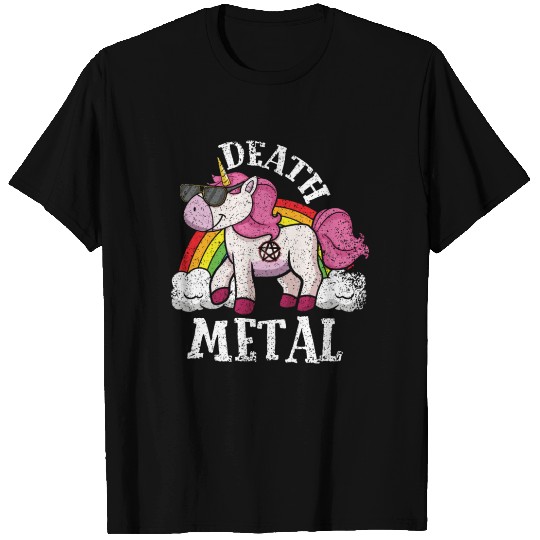 Rainbow Unicorn Rocker Love Metal Music Heavy Rock T Shirts