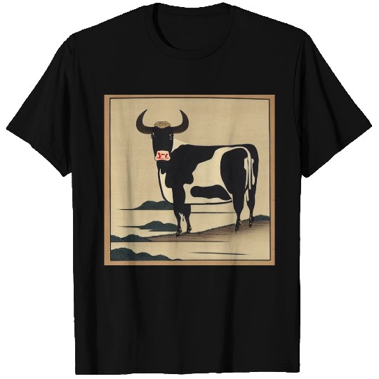 Ukiyo-e Cow, Japanese Print T Shirts
