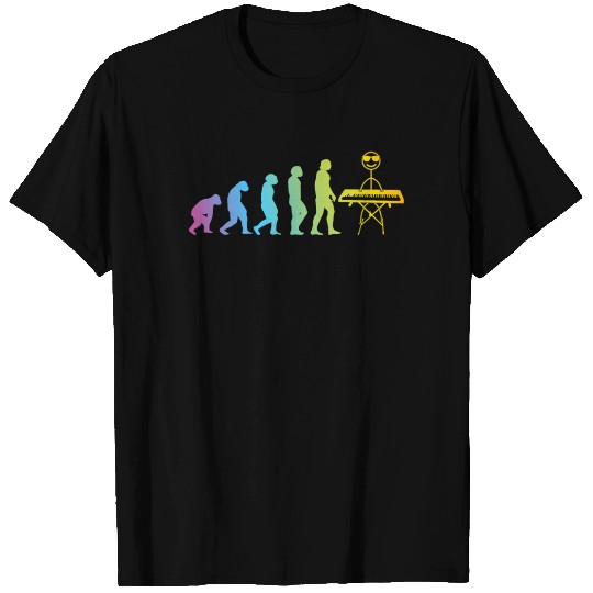 Pianist Evolution Stick Figure Keyboard Piano Funn T Shirts
