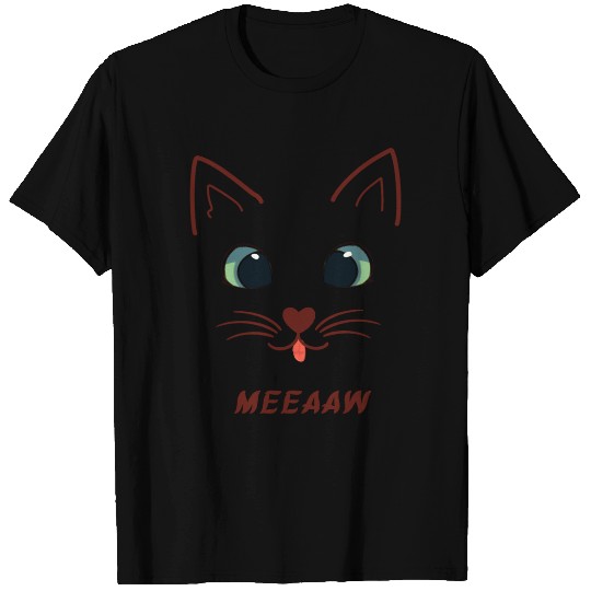 Illustration Cat Cute Face T Shirts 2