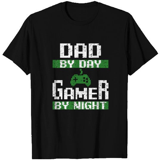 Dad By Day Gamer By Night Funny Gift For Husband L T Shirts