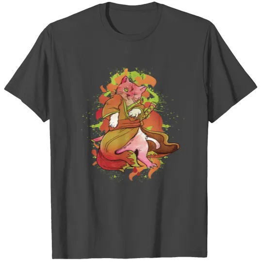 Japanese Samurai Cat T Shirts