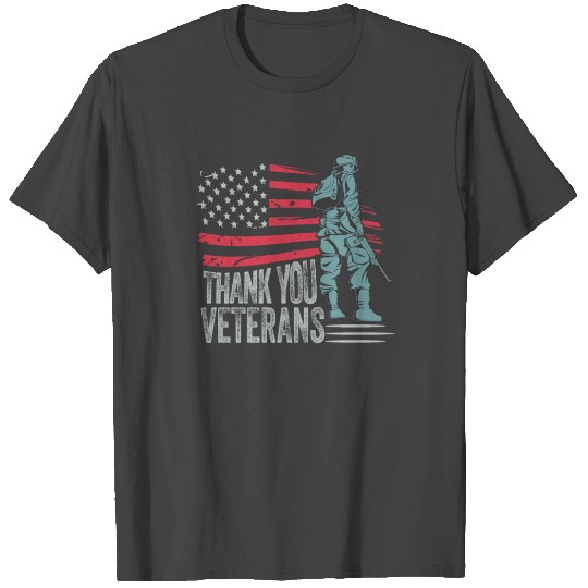 American Flag Thank you Veterans Proud Veteran T Shirts