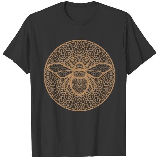 Gold Bee Mandala T Shirts