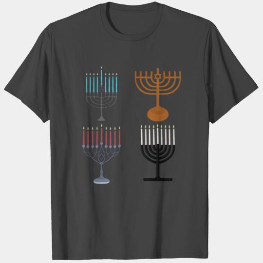 Hanukkah Menorah Chanukiah Judaism Jew Religion T Shirts