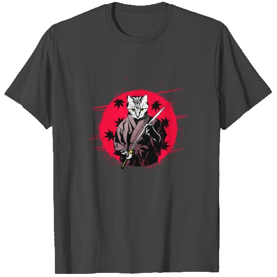 Japanese Samurai Cat T Shirts
