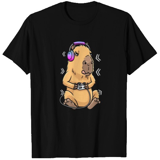 Capybara Giant Cavy Rodent Gamer Gaming Greater T Shirts