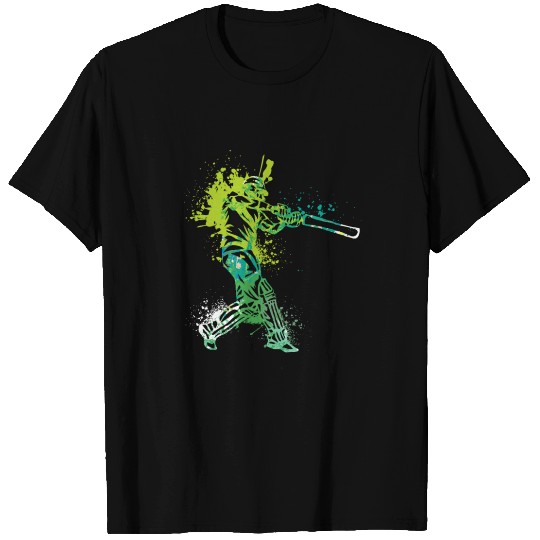 Splash Art Cricket Player T Shirts
