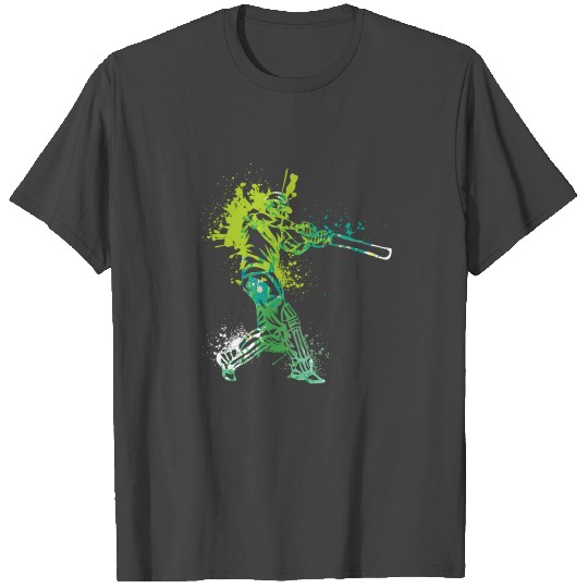 Splash Art Cricket Player T Shirts