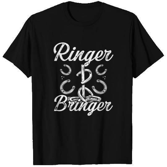 Horseshoe Pitching Throw Ringer Bringer Tosser T Shirts