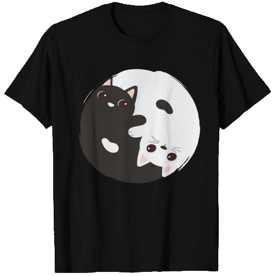 ying yang cat T Shirts