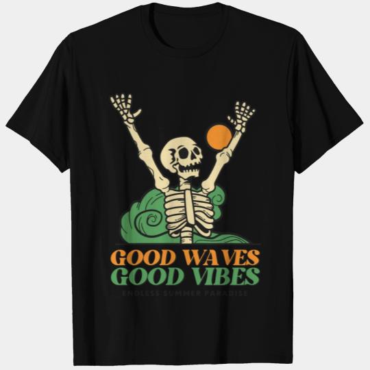 Illustrated Skull Summer Paradise Holiday T Shirts