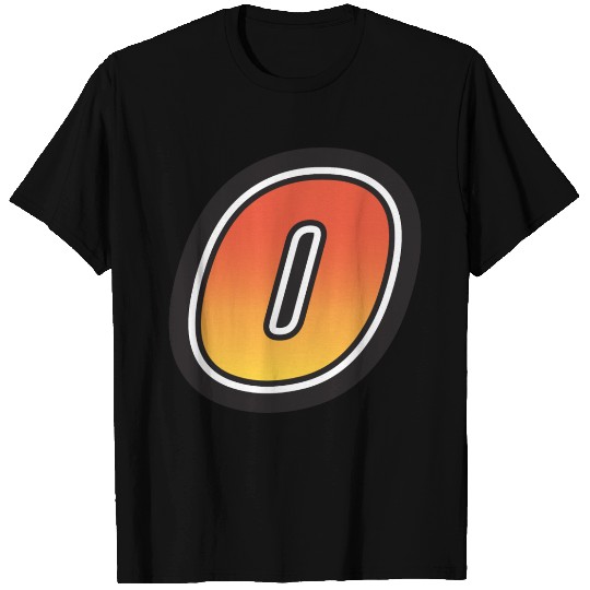 Number Zero 0 Gradient Yellow Orange 3 Stroke T Shirts