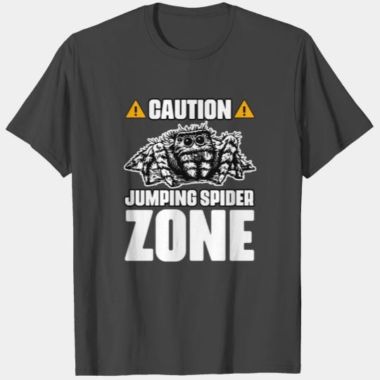 Caution Funny Jumping Spider Zone For A Salticidae T Shirts