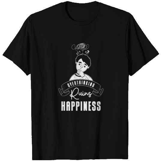 Overthinking Art Fan Happiness Line Art Anxiety T Shirts