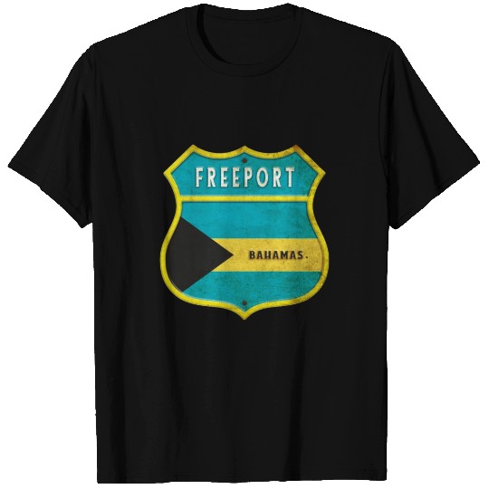 Freeport Bahamas flag crest design T Shirts